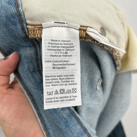 NWT MADEWELL Rigid Denim A-Line Raw Hem Mini Blue Jean Skirt Size 31 - Picture 8 of 8